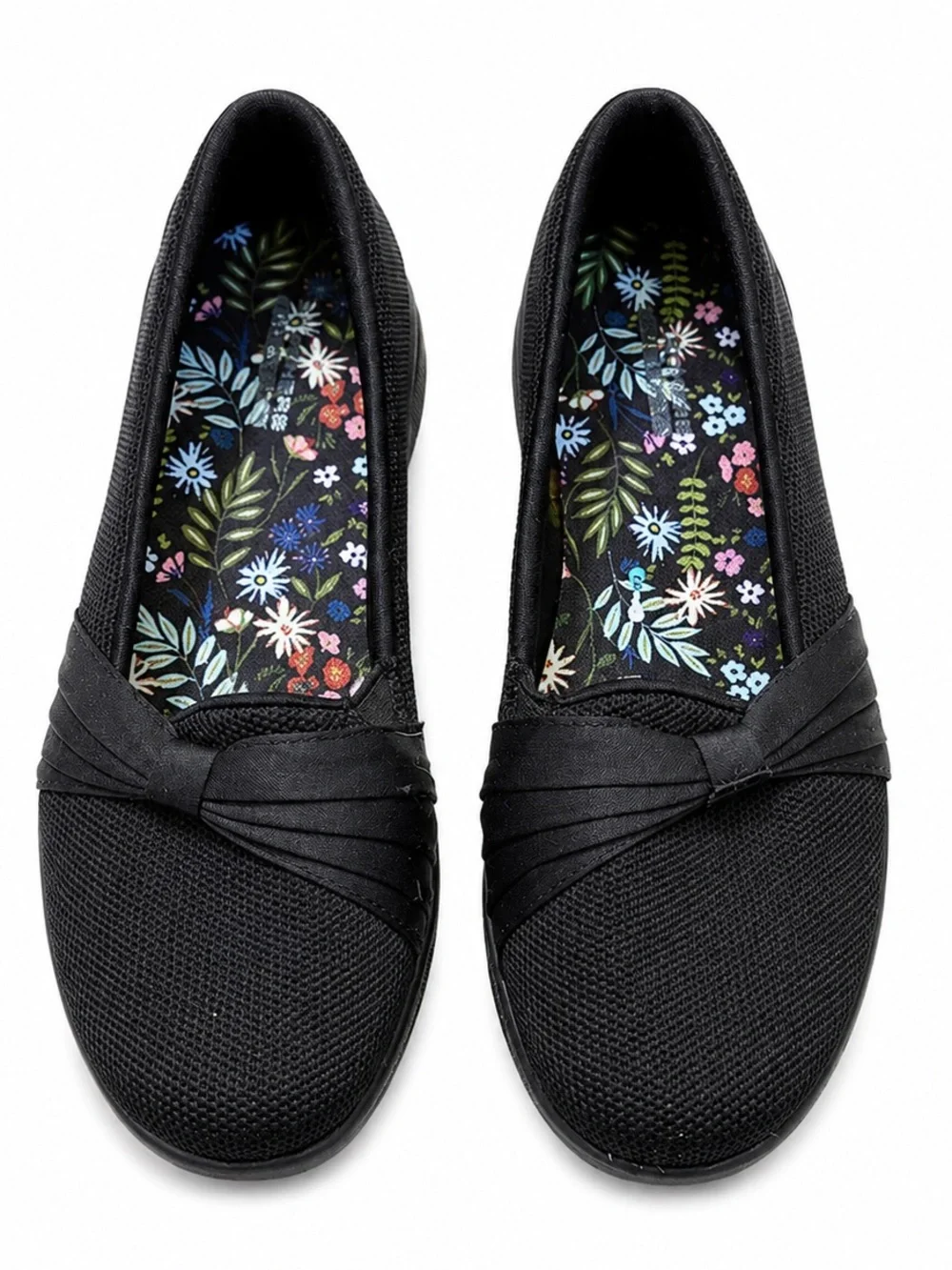 Skechers Sweet Thing Flats Size 6 Black Goga Mat Slip On Ballet Shoes NWOT
